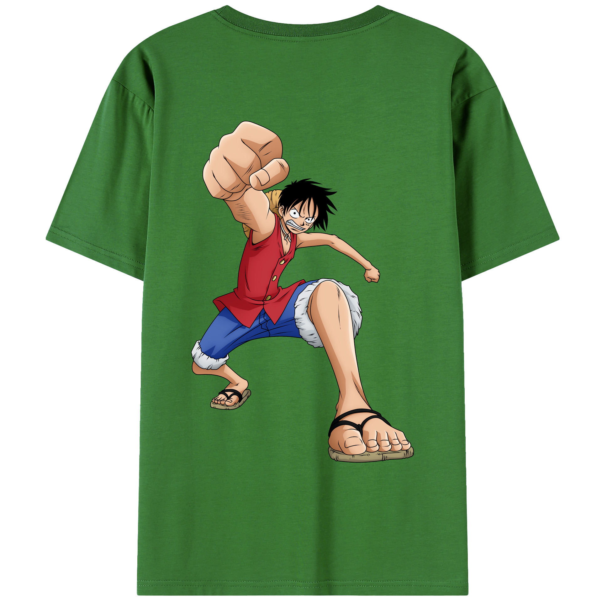 ワンピース モンキー・D・ルフィ ONE PIECE Monkey D. Luffy レディース半袖Tシャツ(バックプリント)